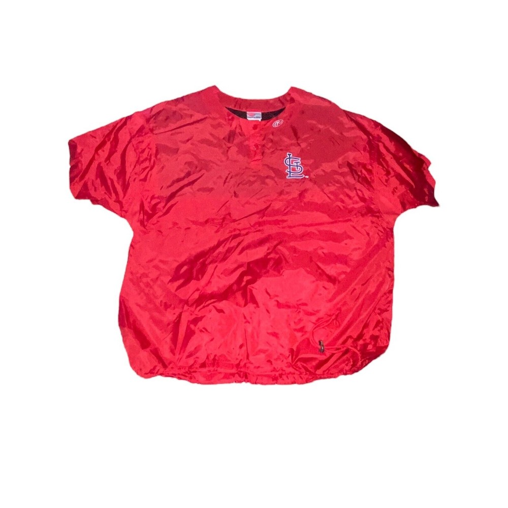 St. Louis Cardinals Men's Rawlings Windbreaker Short Sleeve Pullover Jacket. XL